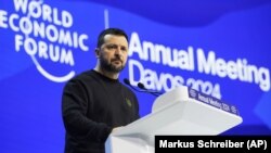 Володимир Зеленски по време на срещата на Световния икономически форум в Давос