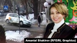 Коллаж. Маркум Миргүл Айткулованы 30-январда Бишкектеги көчөлөрдүн бириндеги жөө жүргүнчүлөр тилкесинен машине коюп кеткен.