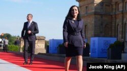 Архивска фотографија, косовката претседателка Вјоса Османи на британскиот европски самит