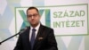 Lánczi Tamás, a Szuverenitásvédelmi Hivatal jelenlegi vezetője beszél még a XXI. Század Intézet nevű szervezet igazgatójaként a Terror Háza Múzeumban 2019. április 3-án