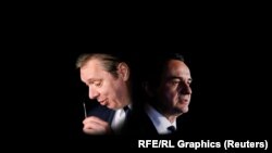 Српскиот претседател Александар Вучиќ и косовскиот премиер Албин Курти