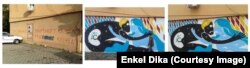 Muralet që kanë mbuluar një mesazh me gjuhë të ashpër.