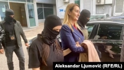 Hapšenje Jelene Perović, direktorke Agencije za borbu protiv korupcije Crne Gore. Podgorica, 17. april 2024.