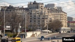 Поглед на главниот град Тираспол, проруски сепаратистички регион во Молдавија, 23 февруари 2023