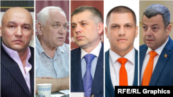 Cinci din cele nouă persoane sancționate recent de Canada. De la stânga la dreapta: Grigore Caramalac, Valeri Klimenko, Alexandr Kalinin, Serghei Burgudji, Igor Himici