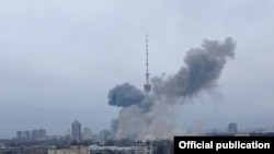 Напад на ТВ кула во Киев/ Фотографија на Министерството за внатрешни работи на Украина
