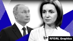 Президент России Владимир Путин и президент Республики Молдова Майя Санду, коллаж