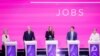 A vita résztvevői balról jobbra: Ursula von der Leyen, Nicolas Schmit, Terry Reintke, Sandro Gozi és Walter Baier