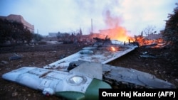 Уламки російського Су-25 в районі села Масеран, провінція Ідліб. 3 лютого 2018 року