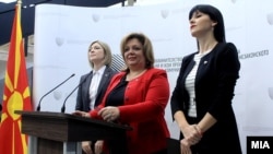 Прес-конференција во Специјалното јавно обвинителство (СЈО). Обвинителките Катица Јанева, Фатиме Фетаи и Ленче Ристоска.