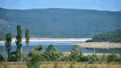 Обміліле Чорноріченське водосховище, архівне фотоліле