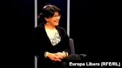 Silvia Radu, în studioul Europei Libere, 2016 