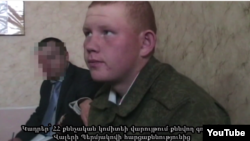 Armenia -- YouTube screengrab from the Investigation Committee's channel showing Valery Permyakov questioned by Armenian investigators, Gyumri, 22Jan2015