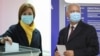 Maia Sandu și Igor Dodon votând la alegerile din noiembrie 2020