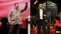 Лидерот на ВМРО-ДПМНЕ Никола Груевски и лидерот на СДСМ Зоран Заев. 