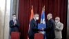 Gradonačelnici Beograda i Banjaluke, Zoran Radojičić i Igor Radojičić prilikom ceremonije potpisivanja Povelje o bratimljenju u Skupštini Beograda, 26. oktobra 2020.