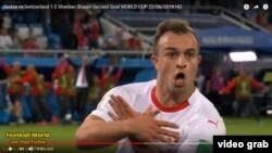 Швајцарскиот натпреварувач со косовско потекло Џехдар Шаќири на Светското првенство 2018 година