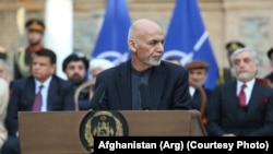  Afghan President Ashraf Ghani delivered a speech in Kabul on February 29.