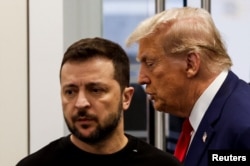 Trump a dat toate indiciile că va împinge Ucraina spre un armistițiu pe care ea nu și-l dorește. Volodimir Zelenski îl întâlnește pe Trump la New York, 27 septembrie 2024.