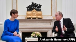 Președinta Estoniei, Kersti Kaljulaid, în vizită la Kremlin. Moscova, 18 aprilie 2019