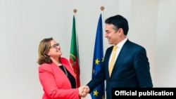 Илустрација, средба на вицепремиерот за европски прашања Никола Димитров со државниот секретар за европски прашања во МНР на Португалија- Ана Паула Закариас