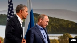 Путин и Обама на самитот Г8