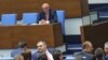 Делян Пеевски в парламента по време на изслушване на служебния премиер Димитър Главчев. Снимката е от 21 май 2024 г.