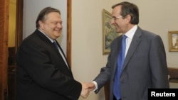 Лидерот на Нова демократија Андонис Самарас и лидерот на ПАСОК Евенгелос Венизелос