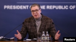 Predsednik Srbije Aleksandar Vučić na konferenciji za medije u Beogradu, foto arhiv, 11. decembar 2024. 