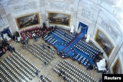 Се е подготвено во Ротонда во Капитол Хил за инаугурацијата на 47. претседател на САД