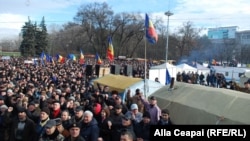 Protestul Plaformei DA în cenrtrul Chișinăului, 14 ianuafie 2016