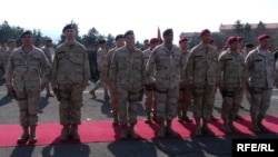 Архивска фотографија: Свеченост по повод испраќањето на нов контингент македонски војници во Авганистан.