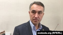 Belarus - Petras Austrevicius, Lithuanian politician, diplomat, civil society activist, member of the European Parliament at the conference on nuclear power in Minsk, 22Apr2016