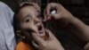 A health worker administers the Polio vaccine to a child in Peshawar.