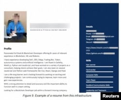 Një rezyme e redaktuar e një punëtori verikorean, me identitet të rremë.
