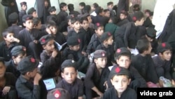An overcrowded school in northwestern Pakistan.