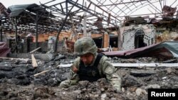 Локација на еден од серијата руски ракетни напади врз Харков, Украина, 22 мај 2024 година.