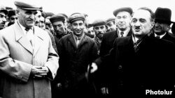 Armenia - Anastas Mikoyan (R), a member of the Soviet Politburo, visits Soviet Armenia.
