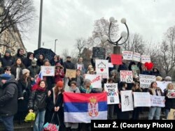 Protestë mbështetëse në Millano, 1 shkurt 2025.